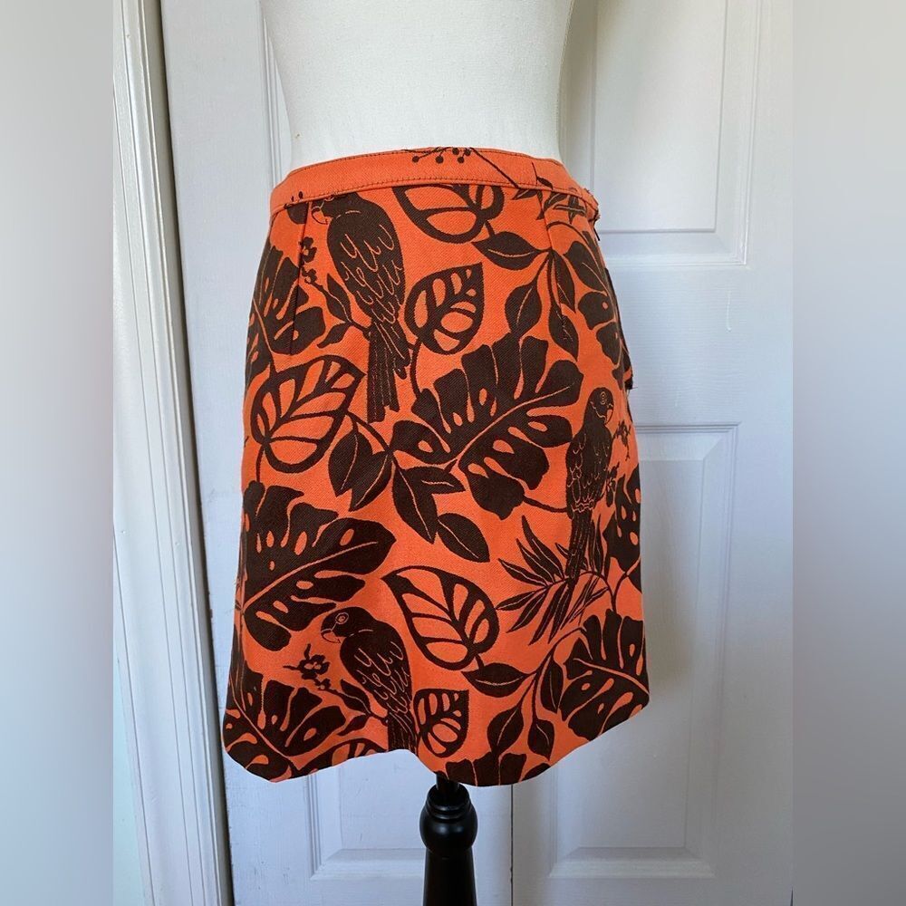 Vintage 60s Fauna Orange Mini Skirt